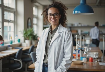 Smart materials researcher in an adaptive manufacturing laboratory