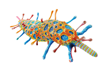 Colorful virus art transparent background