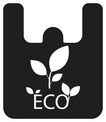 Reusable eco-friendly shopping bag with recycle symbol, sustainable product packaging concept with transparent background