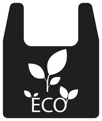 Minimal tote bag icon featuring recycle emblem, eco-friendly reusable shopping bag illustration with transparent background