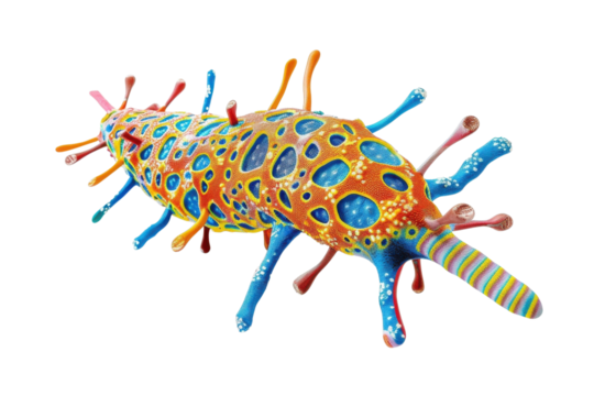 Colorful virus art transparent background