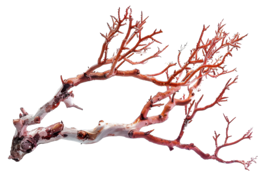 Branch coral isolated transparent background