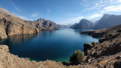 Photo of Karkul Lake in!"Karekau lake is located on the border between mythical and real, it has deep blue waters surrounded by high mountains,