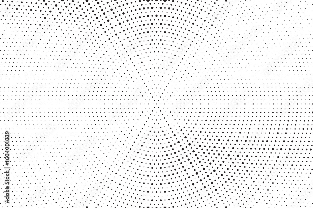 Poster radial halftone gradient background. dotted concentric texture with fading effect. black and white c