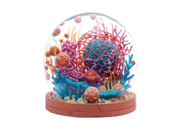 Coral reef in a dome transparent background