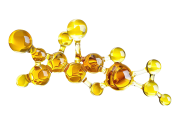 Molecule yellow hue transparent background