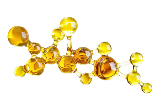 Molecule yellow hue transparent background