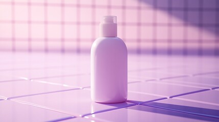 bottle of perfume on pink background