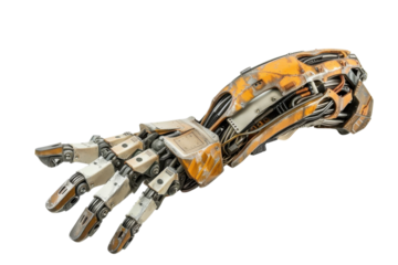 Robotic arm isolated transparent background