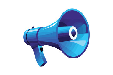 Blue Megaphone Vector Illustration for Announcements Communication and Marketing Campaigns Promoting Urgent Messages News or Special Offers to Attract Attention