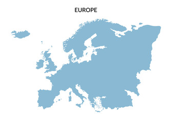 Territory of Europe in flat style isolated on white background. Vector clipart.