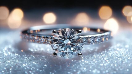 Diamond ring engagement jewelry close up sparkle luxury gemstone silver celebration wedding shiny elegant bright bokeh love romance gift fashion accessory beauty crystal precious stone bright bokeh - Powered by Adobe