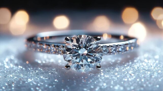 Diamond ring engagement jewelry close up sparkle luxury gemstone silver celebration wedding shiny elegant bright bokeh love romance gift fashion accessory beauty crystal precious stone bright bokeh