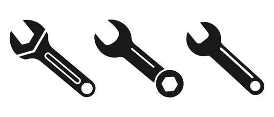 Silhouette Wrench Collection. Adjustable, Combination, and Open-End Tool Design.