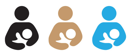 Parent and Baby Icons. Symbolic Vector Set for Childcare, Parenting, and Nurturing Designs.