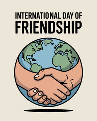 International Day of Friendship Global Handshake Unity Poster