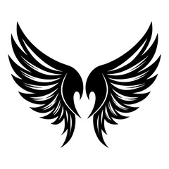 Obraz premium Angel Wings Sketch vector clean black silhouette design white background