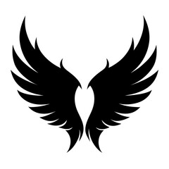 Obraz premium Angel Wings Sketch vector clean black silhouette design white background