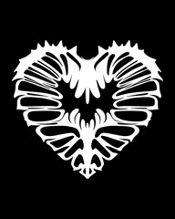 Heart love tribal biomorphism symbol tattoo, sticker, t shirt design silhouette element clip art collection editable