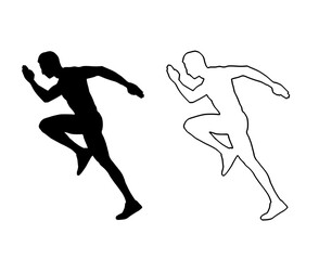 black and white image of a couple of soccer players running after the ball ball, black, couple, image, man, people, run, runner, silhouette, soccer player 