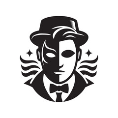 vector logo of a person wearing a mask