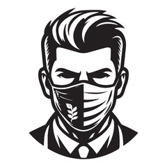 vector logo of a person wearing a mask