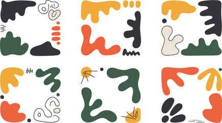 Obraz premium blob shape border frame vector in vibrant colors