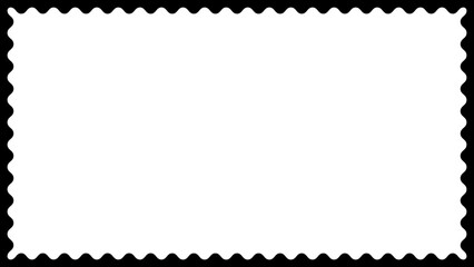 Blank rectangle frame border with zig-zag or squiggly edge, 16 x 9 aspect ratio for social story or presentation, thumbnail, banner, vector, isolated on transparent background