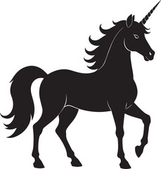 Cute Unicorn Silhouette in Black | Magical Animal Clipart Illustration Vector Format