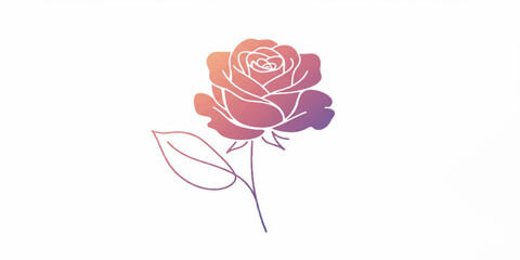 High-quality vector illustration of a minimal and elegant rose flower