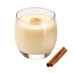 Rompope vanilla liqueur eggnog drink made with eggs isolated on transparent background