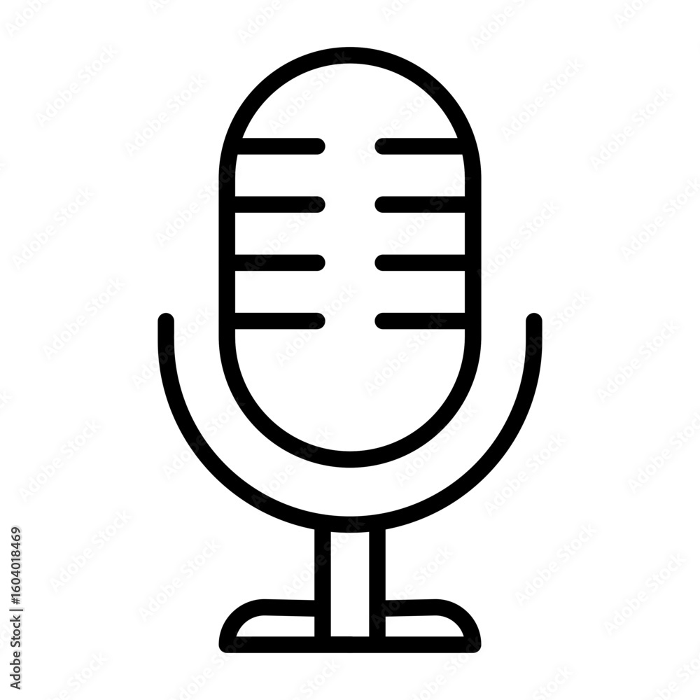 Poster microphone icon vector image. can be used for instrument.