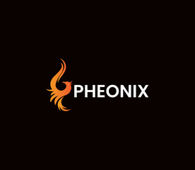  Elegant Abstract Phoenix Bird Logo