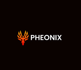  Fiery Abstract Phoenix Head Logo