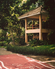 Tranquil Pavilion in a Tropical Garden
