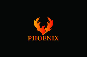  Fiery Phoenix Bird Logo with Gradient Wings