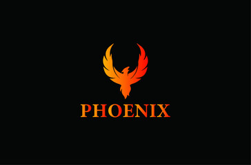 Symmetrical Phoenix Rising Logo
