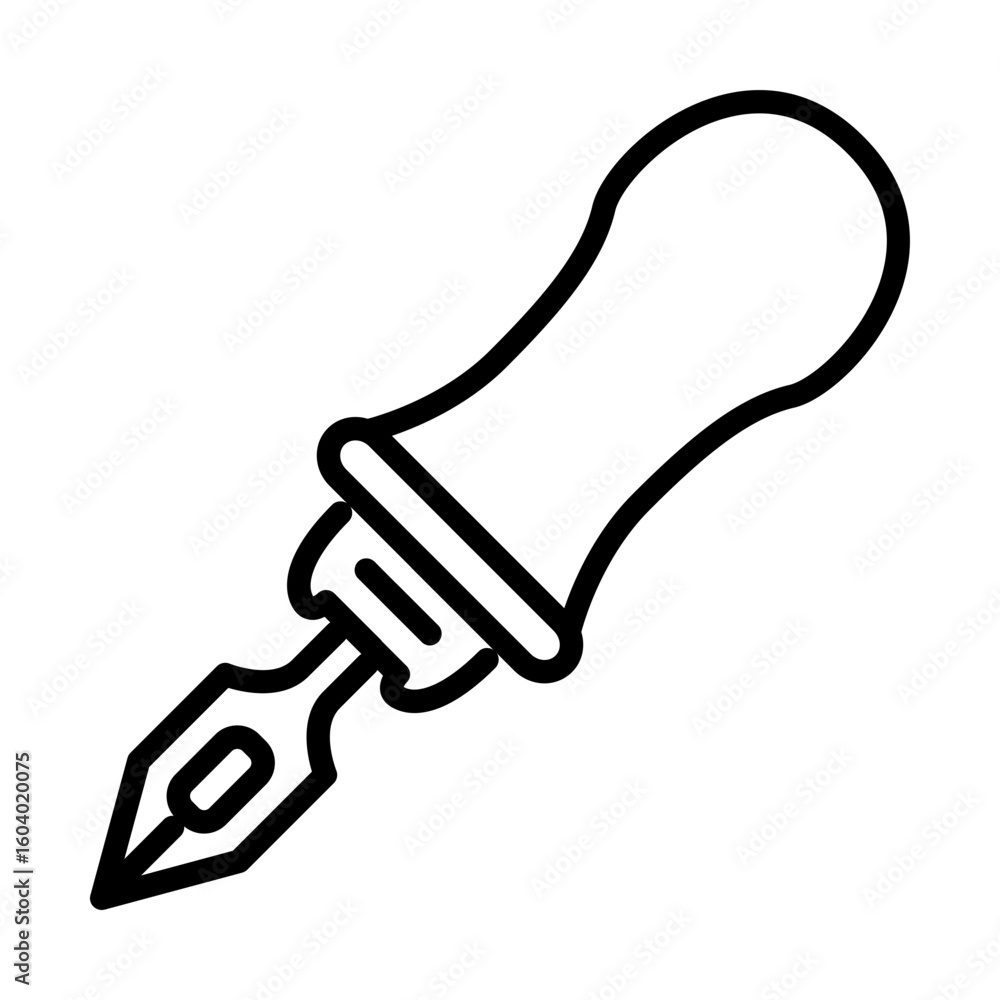 Poster awl icon vector image. can be used for shoemaker.