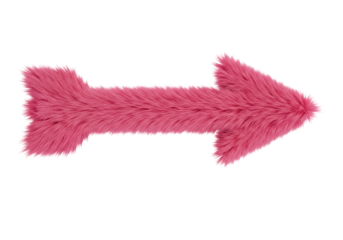 Isolated Fluffy Pink Arrow Pointing Right Direction Indicator