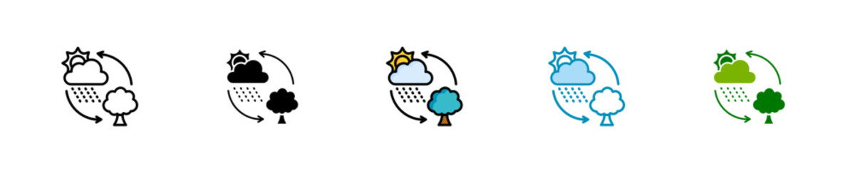 Rain  Icon Set Multiple Style Collection
