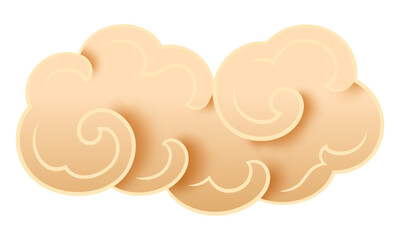 golden oriental cloud traditional style element calligraphic