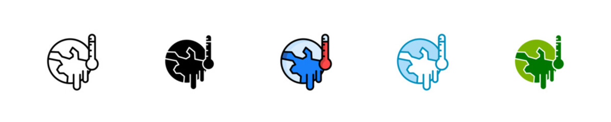 Global Warming  Icon Set Multiple Style Collection
