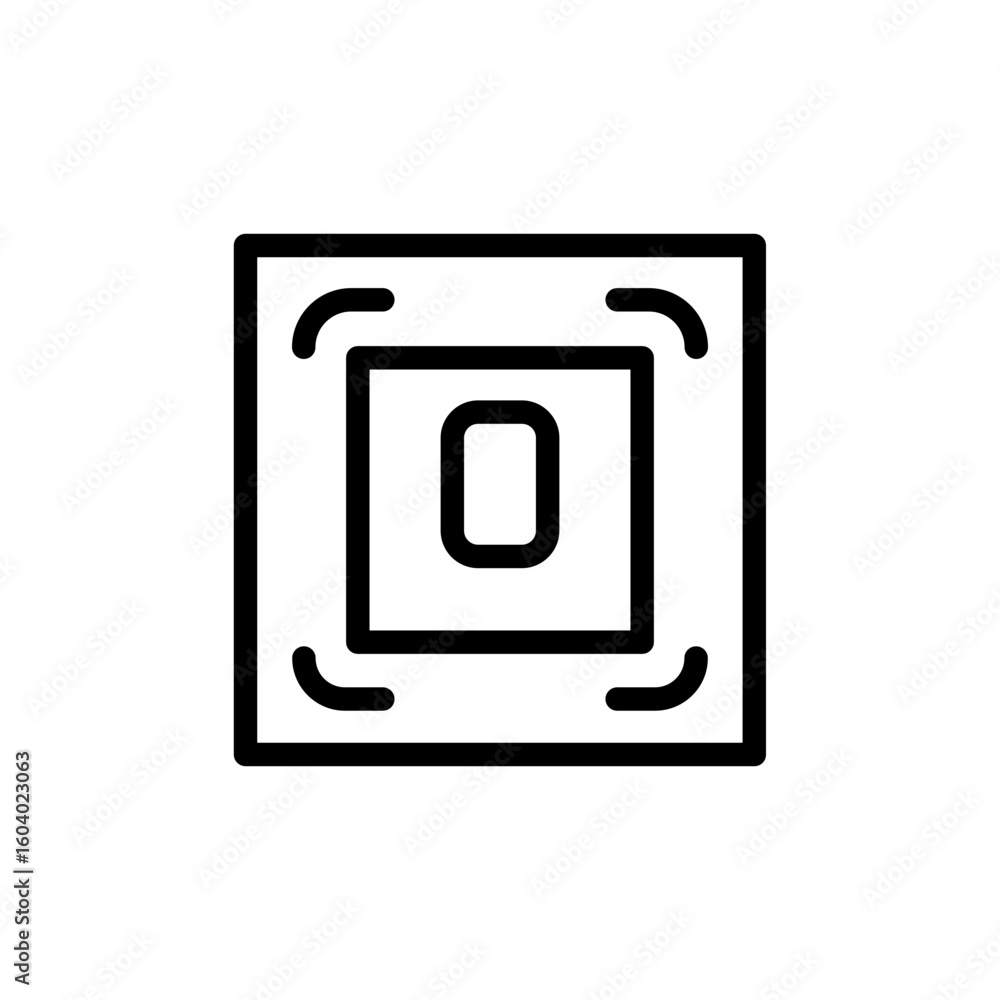 Poster biometric cpu icon vector image. can be used for biometrics.
