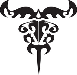 Buffalo tattoo template in black color