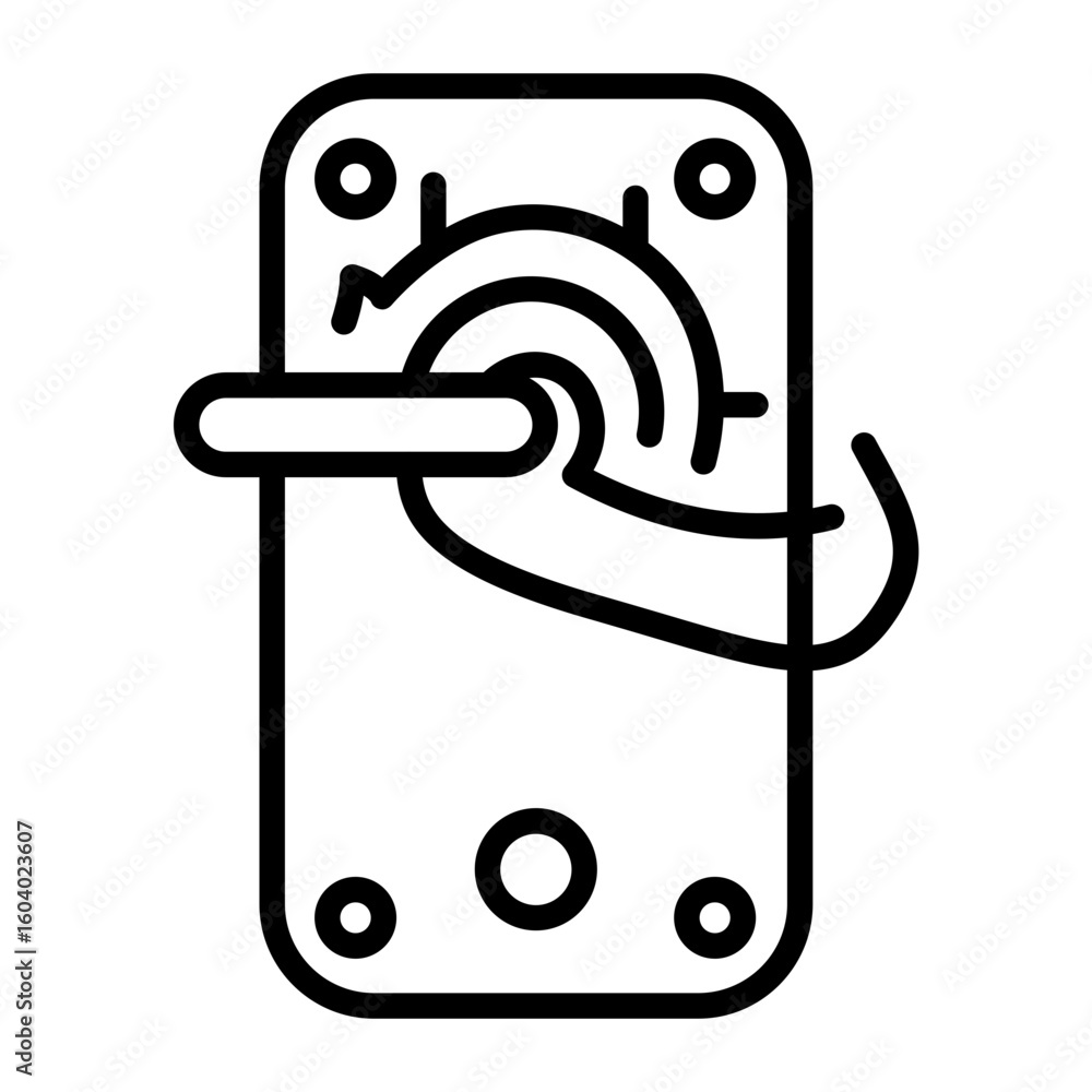 Poster smart door handle icon vector image. can be used for biometrics.