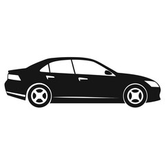 Obraz premium Car Side View vector clean black silhouette design white background