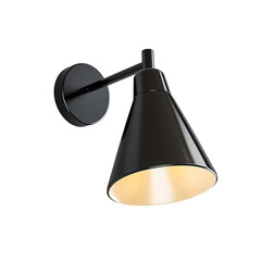 Black wall sconce lamp isolated on transparent background