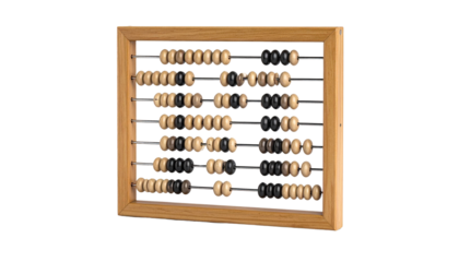 educational wooden abacus isolated on solid white background png form