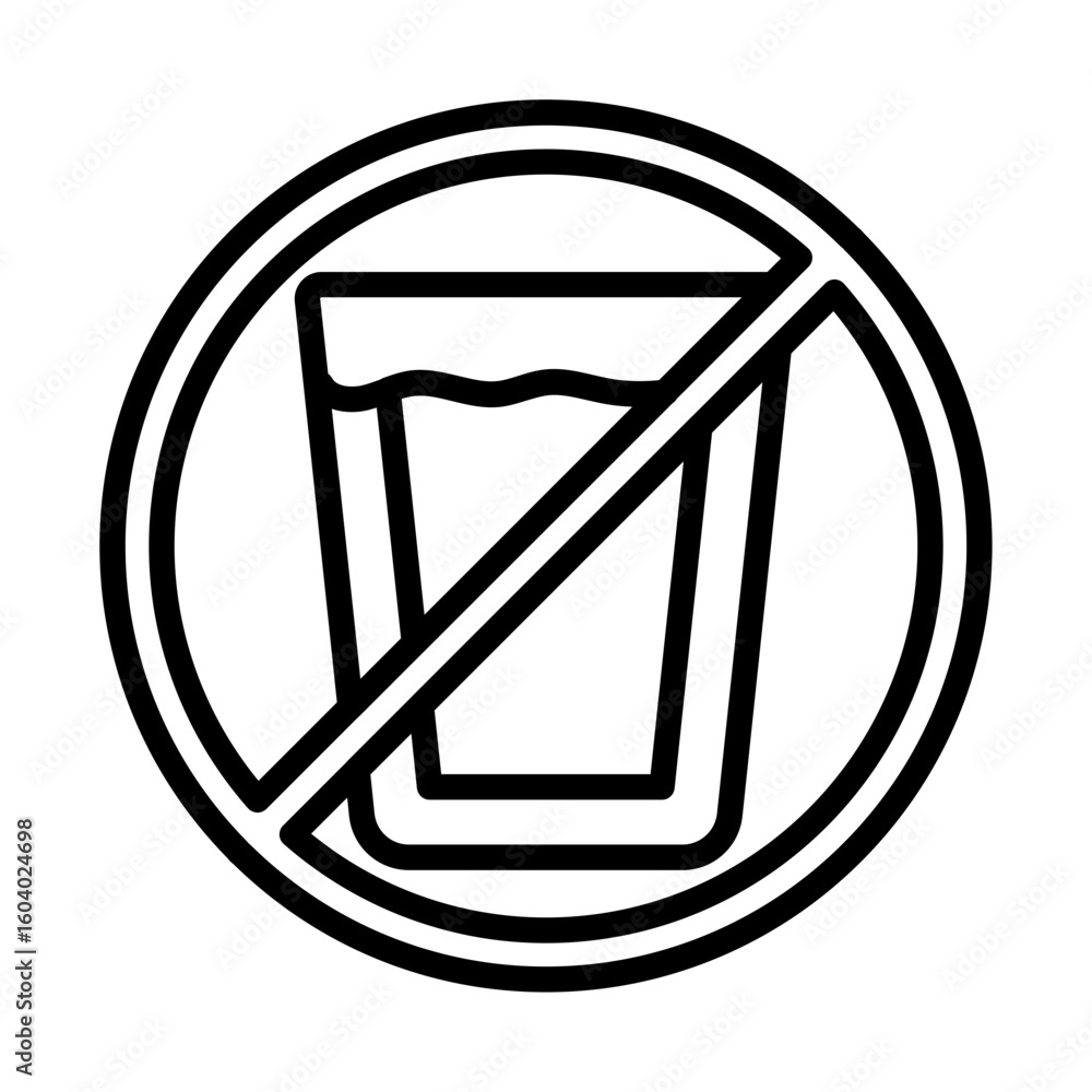 Aufkleber drinks not allowed icon vector image. can be used for bowling.
