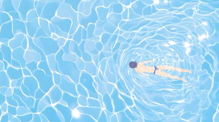 A man swimming in the water